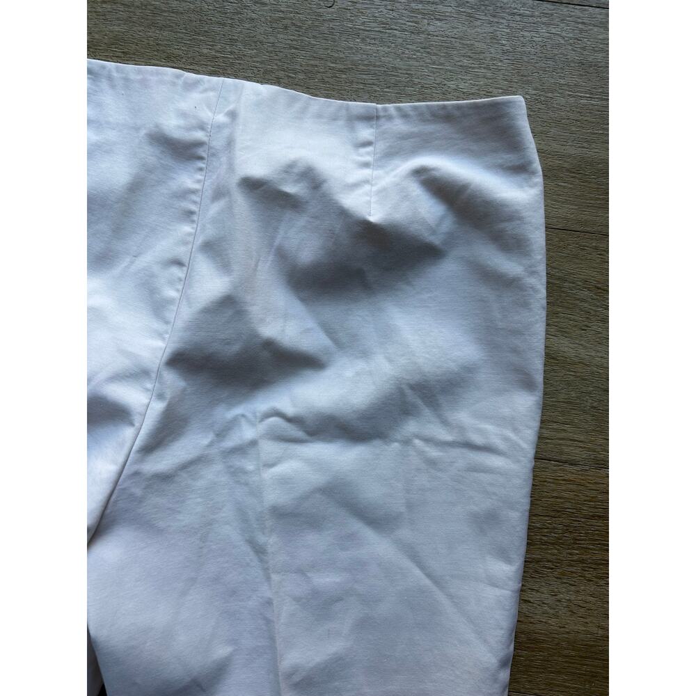 Lafayette 148 New York White Bleecker Cropped Pant Stretch Cotton SideZip luxury - Picture 16 of 16